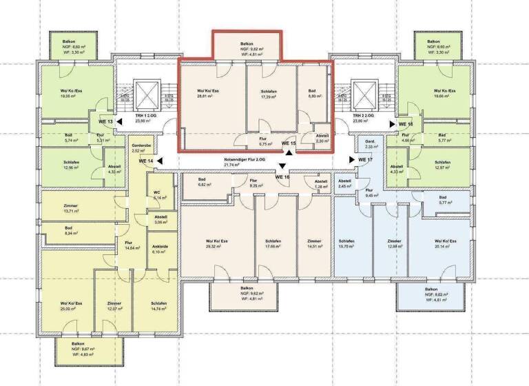 Wohnung zum Kauf provisionsfrei als Kapitalanlage geeignet 316.296 € 2 Zimmer 68,8 m² Zeitzer Straße 2 Löbstedt Jena 07743