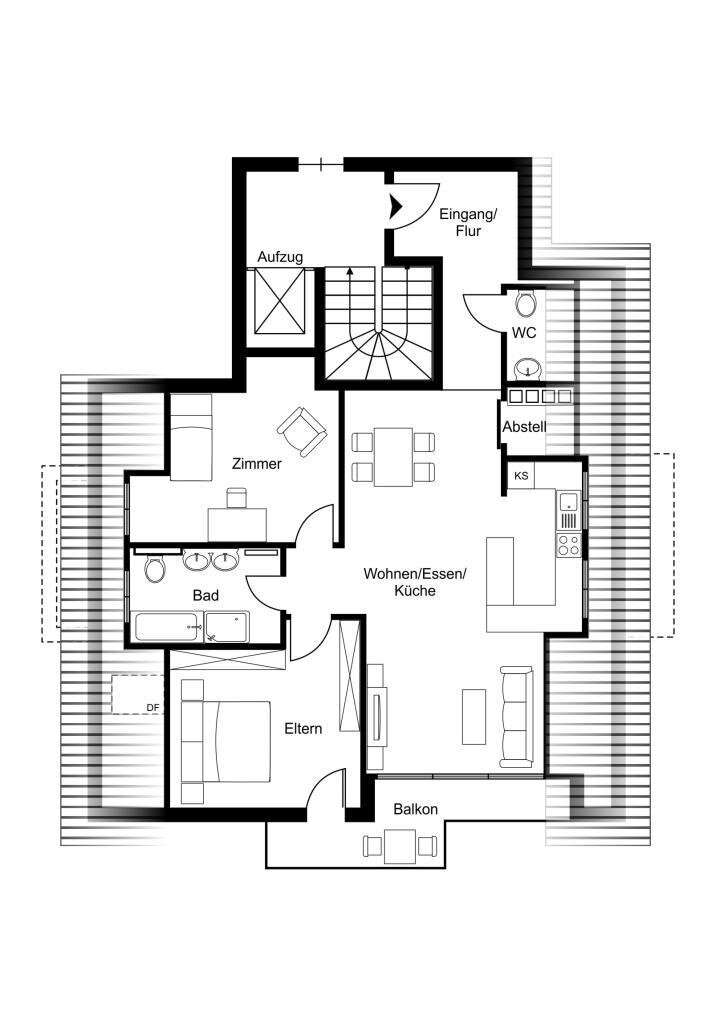 Wohnung zum Kauf 689.000 € 3,5 Zimmer 93,1 m²<br/>Wohnfläche 2.<br/>Geschoss ab sofort<br/>Verfügbarkeit Dachswald Stuttgart 70569