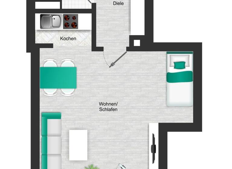 Studio zur Miete 816 € 1 Zimmer 36,4 m² 6. Geschoss frei ab sofort Graubündener Straße 107 Thalk.Obersendl.-Forsten-Fürstenr.-Solln München 81475