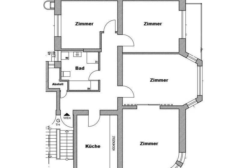 Wohnung zum Kauf 399.000 € 4 Zimmer 115 m² 1. Geschoss Stadtmitte Rostock 18055