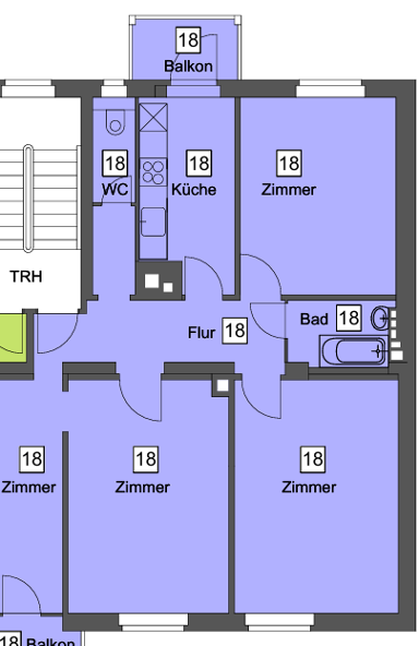 Wohnung zur Miete 1.100 € 4 Zimmer 84 m² 3. Geschoss frei ab sofort Welserstraße 32 St. Jobst Nürnberg 90489