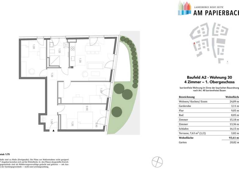 Wohnung zum Kauf - Erstbezug provisionsfrei 639.900 € 4 Zimmer 93,6 m² 1. Geschoss Landsberg Landsberg am Lech 86899