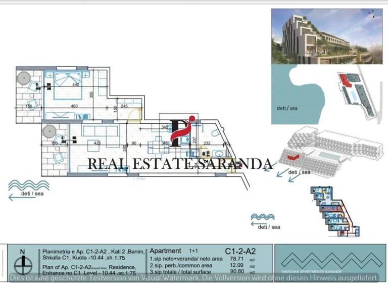 Studio zum Kauf 308.720 € 1 Zimmer 90,8 m² 2. Geschoss frei ab sofort Saranda 9701