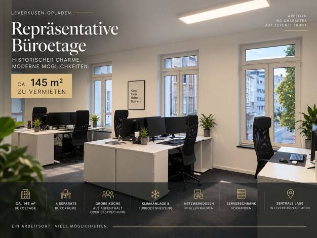 Bürofläche zur Miete provisionsfrei 1.950 € 145 m² Bürofläche Opladen Leverkusen 51379