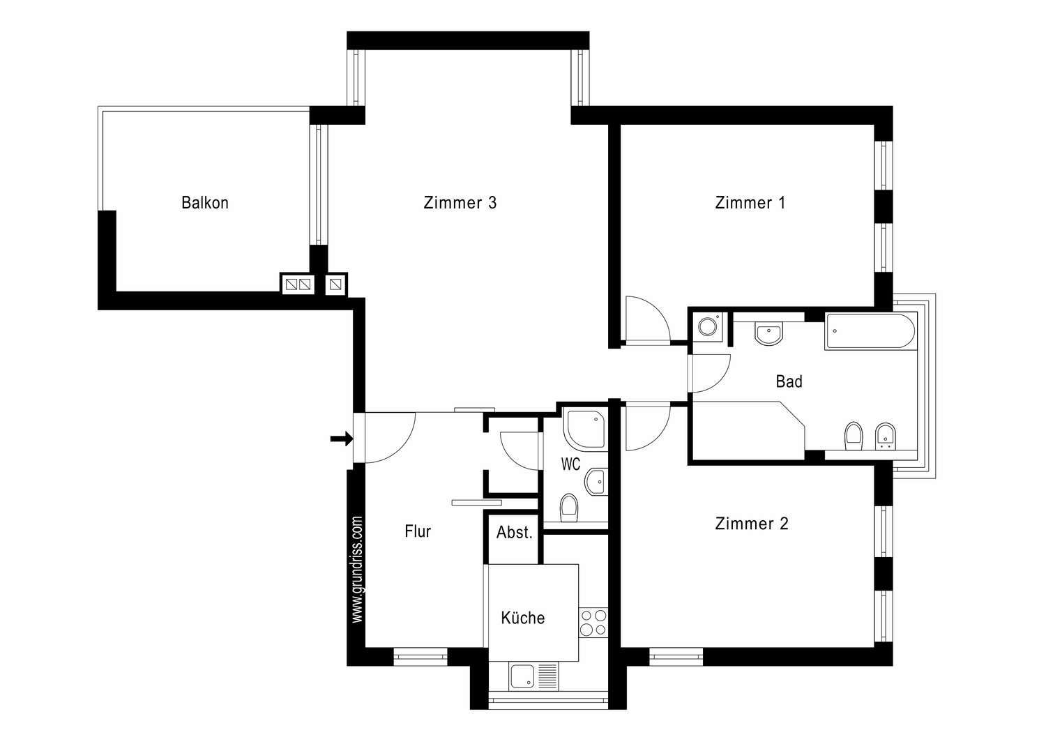 Wohnung zur Miete 1.756 € 3 Zimmer 120 m²<br/>Wohnfläche 1.<br/>Geschoss 01.02.2025<br/>Verfügbarkeit Ortelsburger Allee 3 Westend Berlin 14055