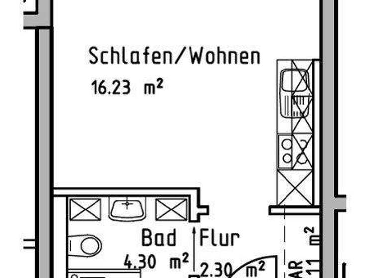 Wohnung zur Miete 525 € 1,5 Zimmer 27,3 m² 1. Geschoss frei ab 05.03.2026 Westbahnhofstraße 15 Süd Jena 07745