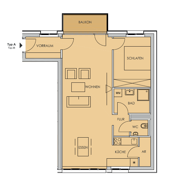 Wohnung zur Miete 698 € 2 Zimmer 66,5 m²<br/>Wohnfläche 1.<br/>Geschoss Donaupromenade 1b Lustenau Linz 4020