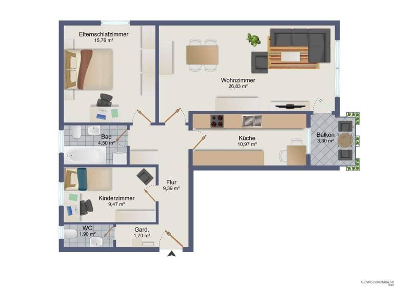 Wohnung zum Kauf 400.000 € 3 Zimmer 82 m² 2. Geschoss Fürstenfeldbruck 82256