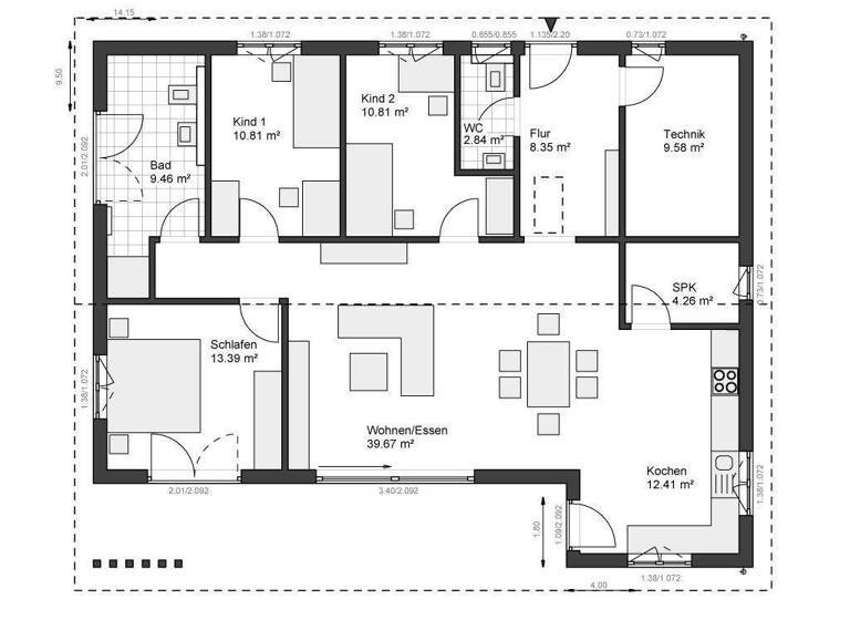 Bungalow zum Kauf provisionsfrei 411.556 € 4 Zimmer 121 m² 400 m² Grundstück Herforst 54662