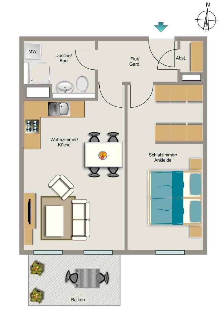 Wohnung zur Miete 650 € 2,5 Zimmer 56 m²<br/>Wohnfläche 3.<br/>Geschoss Berswordtstraße 3c Westfalenhalle Dortmund 44139