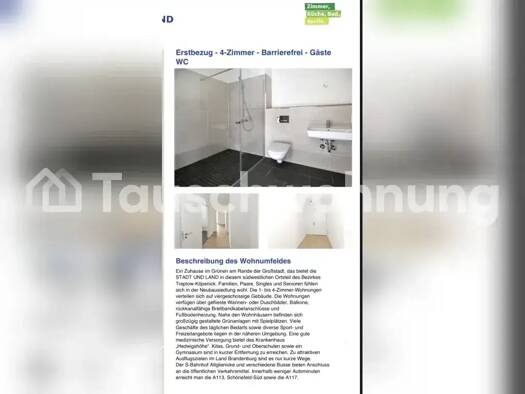 Wohnung zur Miete Tauschwohnung 1.130 € 4 Zimmer 91 m² EG Müggelheim Berlin 12526