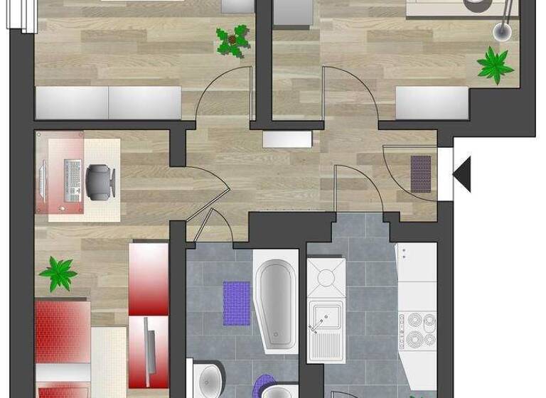 Wohnung zur Miete 351 € 3 Zimmer 58,5 m² EG frei ab 01.05.2026 Gustav-Freytag-Str. 1 Zentrum Chemnitz 09111