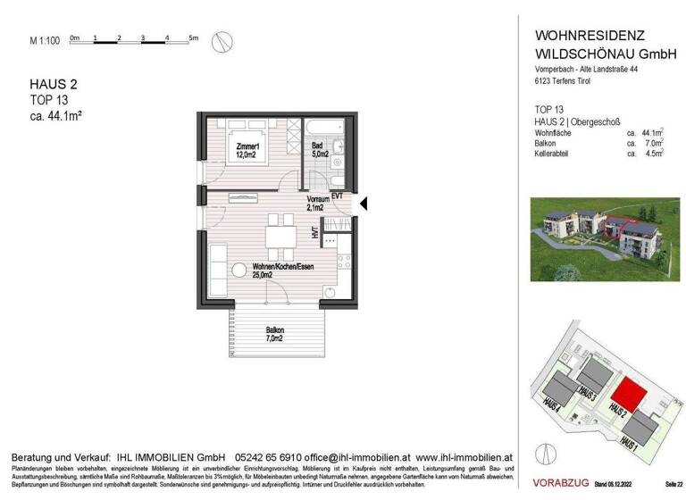 Wohnung zum Kauf - Erstbezug 2 Zimmer 44,1 m² 1. Geschoss Lenzen 239 Oberau 6311