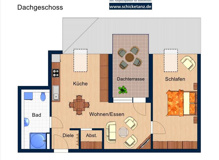 Wohnung zur Miete 813 € 2 Zimmer 70,3 m²<br/>Wohnfläche Dachgeschoss<br/>Geschoss Plaußig-Portitz Leipzig 04349