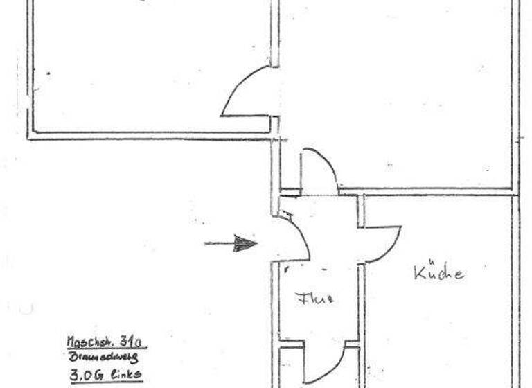 Wohnung zur Miete 800 € 2 Zimmer 80 m² 3. Geschoss frei ab sofort Braunschweig 38114