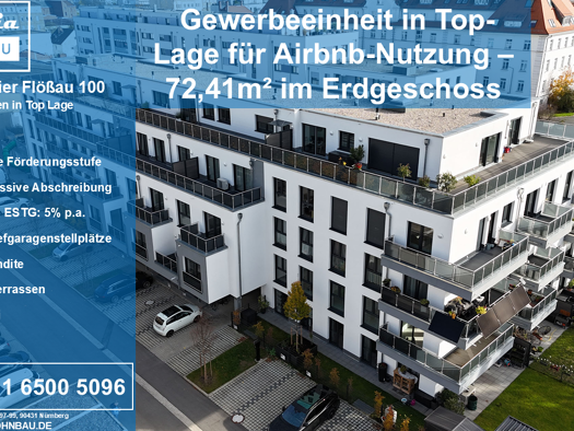 Wohnung zum Kauf - Neubau provisionsfrei 402.962 € 1 Zimmer 72,4 m² EG Flößaustraße 100/102 Südstadt Fürth 90763
