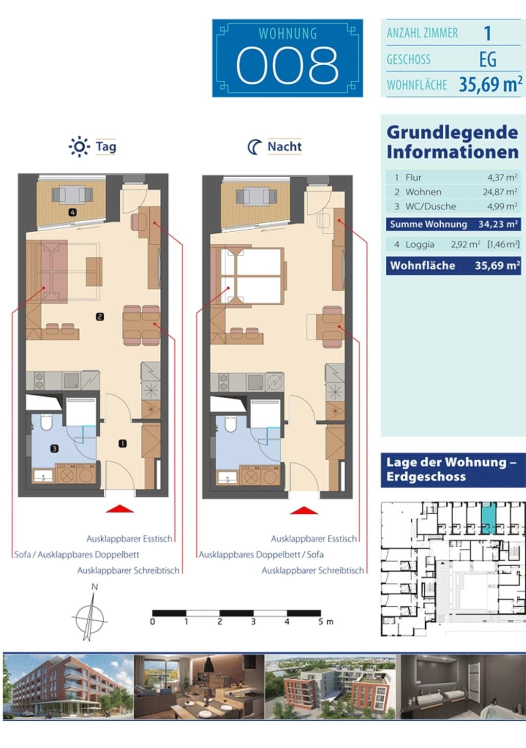 Wohnung zur Miete Wohnen auf Zeit 1.656 € 1 Zimmer 35,7 m²<br/>Wohnfläche 23.12.2024<br/>Verfügbarkeit Babostr. Innerer Osten Regensburg 93055