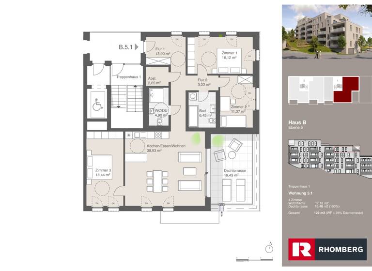 Wohnung zum Kauf - Erstbezug 865.000 € 4 Zimmer 122 m² Ostrachweg 10 Halde Kempten (Allgäu) 87439