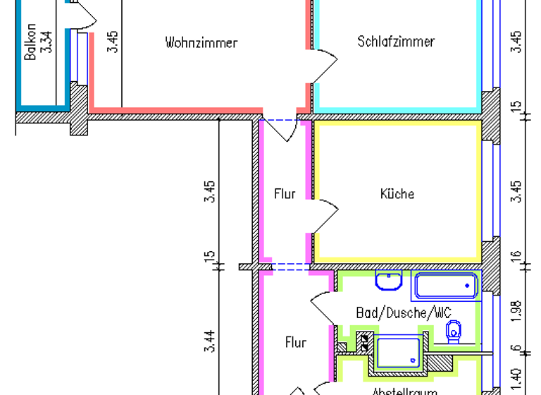 Wohnung zur Miete 504 € 2 Zimmer 70,5 m² 8. Geschoss frei ab 31.03.2026 C.-von-Ossietzky-Str. 194 Gablenz Chemnitz 09127