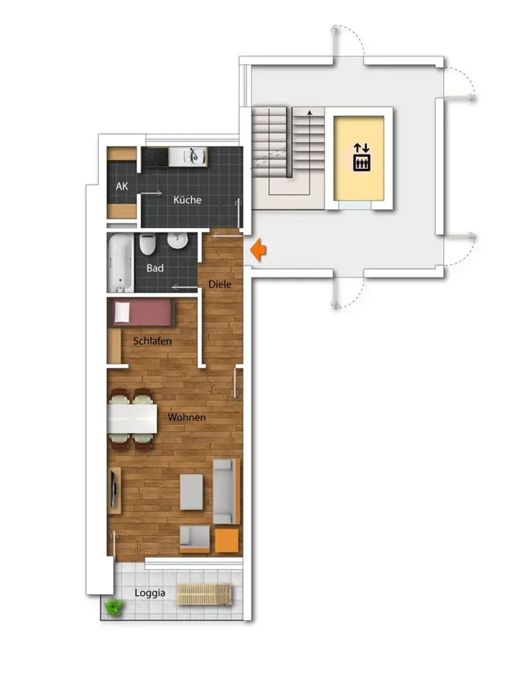 Wohnung zum Kauf 89.500 € 1,5 Zimmer 47 m²<br/>Wohnfläche 2.<br/>Geschoss ab sofort<br/>Verfügbarkeit Steele Essen 45276