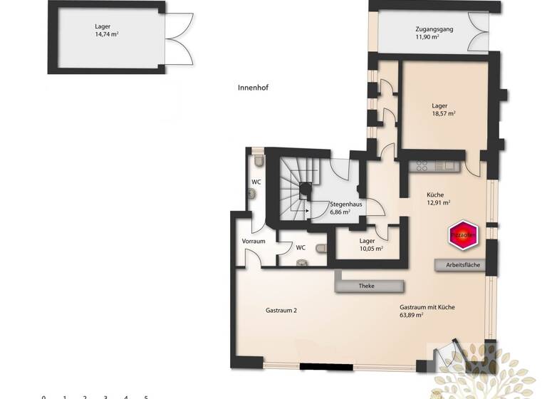 Bürogebäude zum Kauf als Kapitalanlage geeignet 1.565 € 182,1 m² St. Ruprecht Klagenfurt 9020