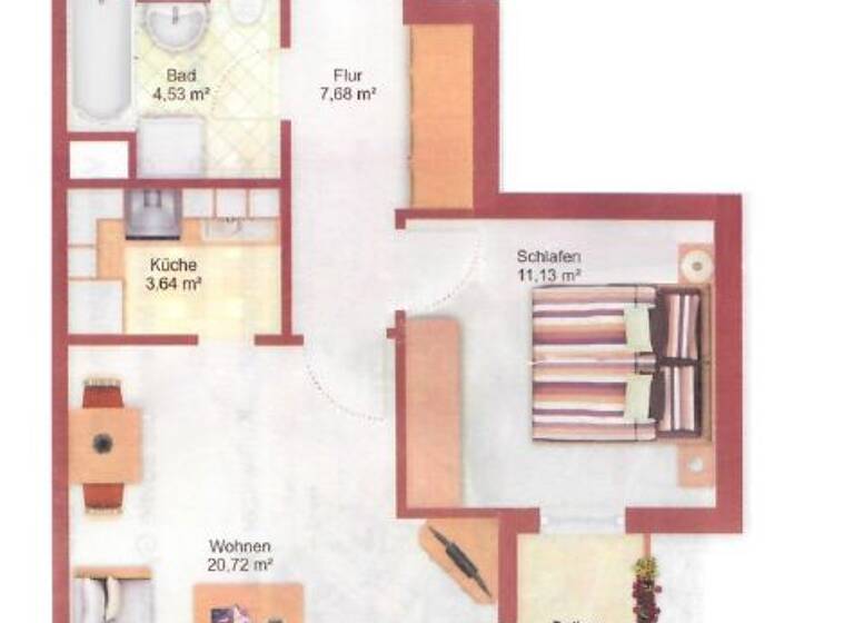 Wohnung zum Kauf 120.000 € 2 Zimmer 49,2 m² 4. Geschoss Grünau-Mitte Leipzig 04209