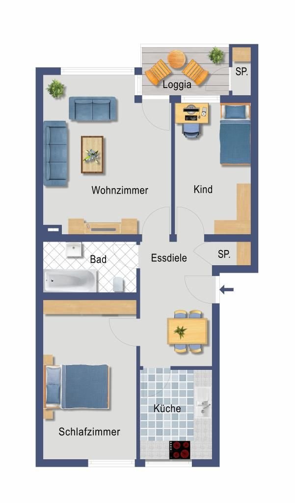 Wohnung zum Kauf provisionsfrei 203.000 € 3 Zimmer 69 m²<br/>Wohnfläche 1.<br/>Geschoss Burgstraße 71 Vingst Köln 51103