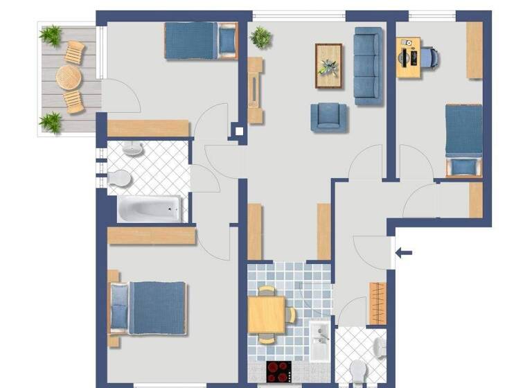 Wohnung zum Kauf provisionsfrei 271.000 € 4 Zimmer 84,1 m² 2. Geschoss Am Lemmchen 25 Mombach Mainz 55120