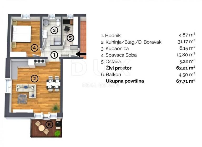 Wohnung zum Kauf 262.000 € 2 Zimmer 67 m² 2. Geschoss Buje
