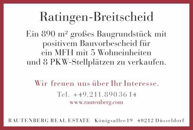 Grundstück zum Kauf 495.000 € 890 m² Grundstück Breitscheid Ratingen 40885