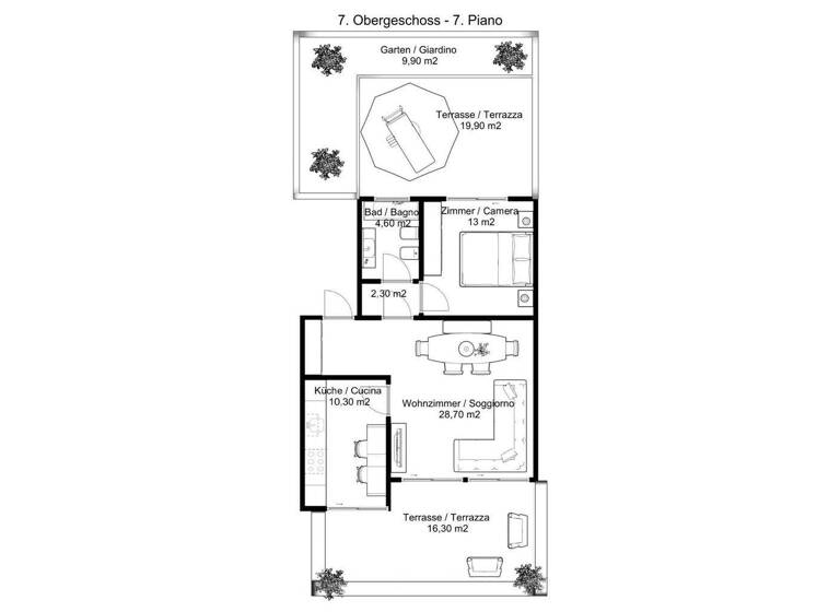 Penthouse zum Kauf 547.966 € 2 Zimmer 96 m² 7. Geschoss Bozen 39100