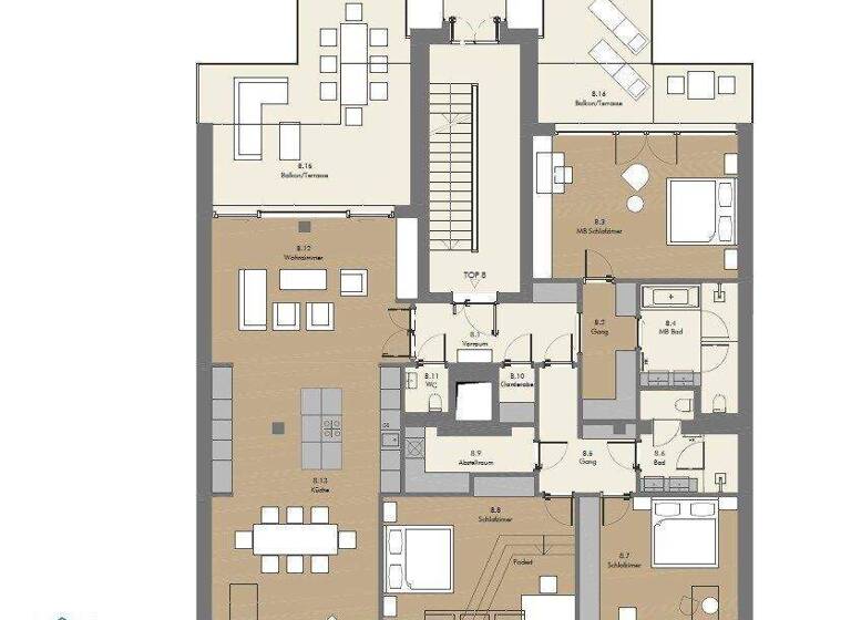 Wohnung zur Miete - Erstbezug 4.454 € 5 Zimmer 179,1 m² 2. Geschoss frei ab 01.07.2026 Wien 1190