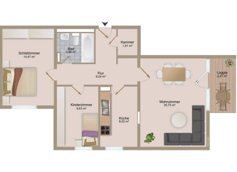 Wohnung zum Kauf 395.000 € 3 Zimmer 70 m² frei ab sofort Unterpfaffenhofen Germering 82110