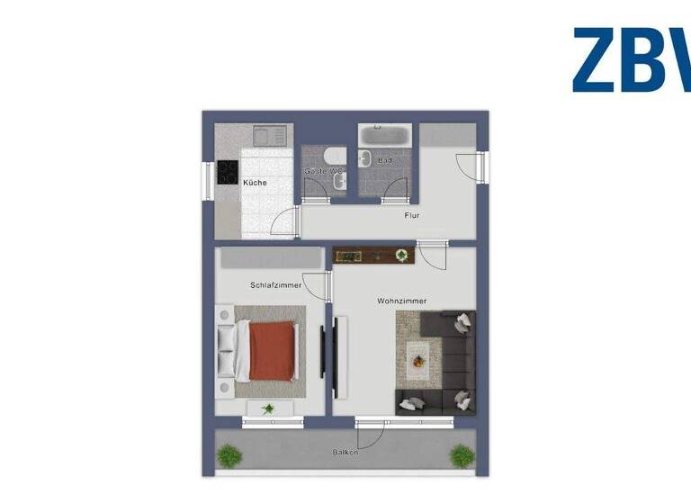 Wohnung zur Miete 539 € 2 Zimmer 61,2 m² Herzog-Ernst-Ring 35 Blumlage Celle 29221