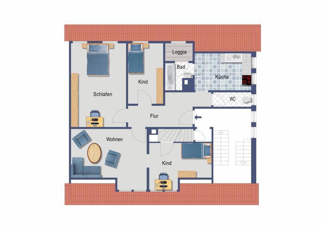 Wohnung zum Kauf provisionsfrei 146.300 € 4 Zimmer 79,4 m²<br/>Wohnfläche 3.<br/>Geschoss Weimarstraße 55 Tuttlingen Tuttlingen 78532