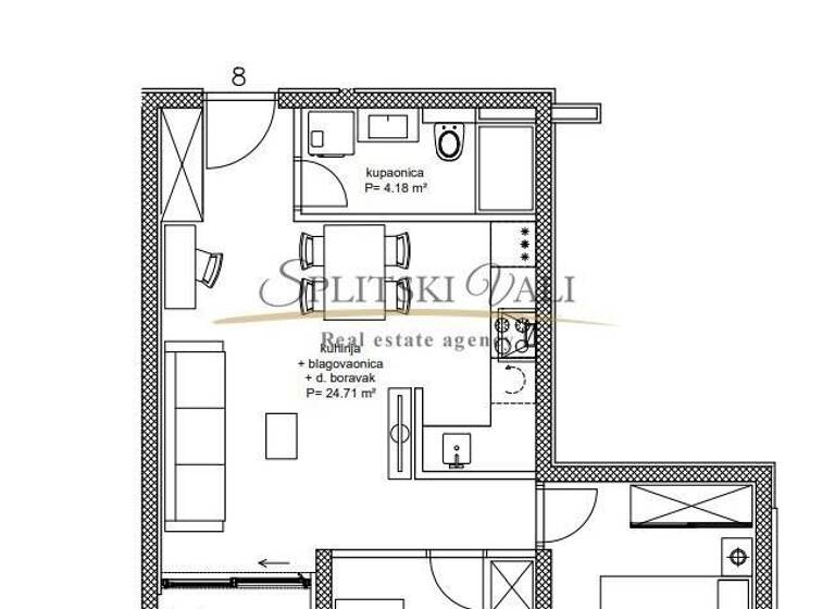 Wohnung zum Kauf 293.000 € 2 Zimmer 50 m² 1. Geschoss Split