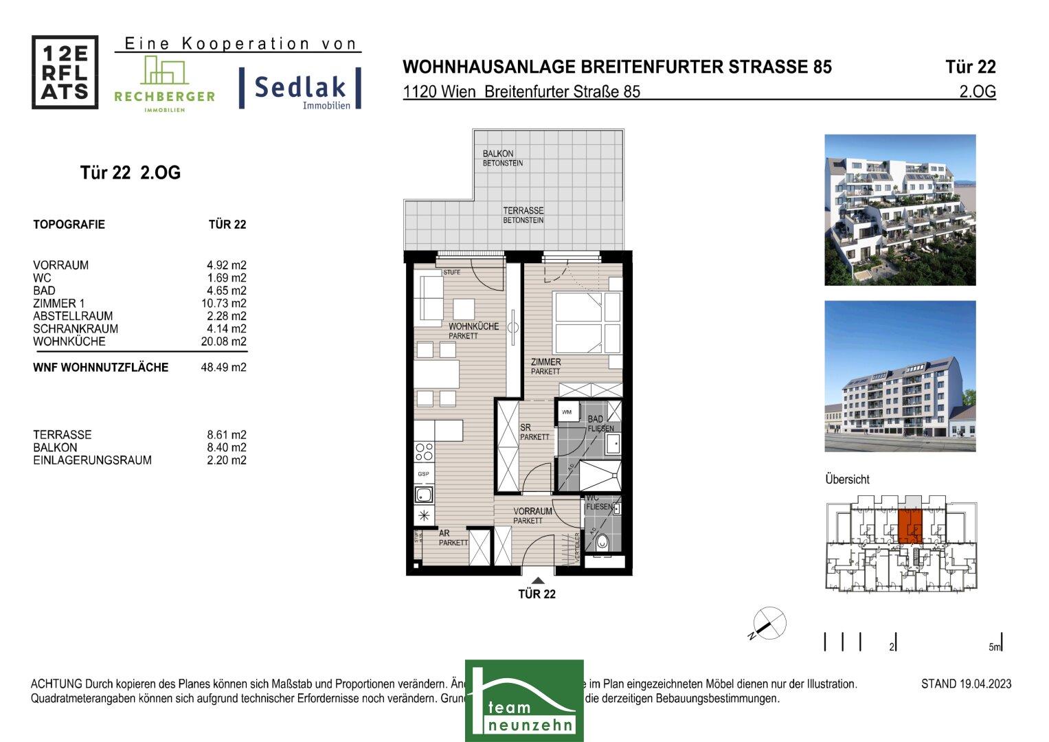 Wohnung zum Kauf provisionsfrei 291.666 € 2 Zimmer 48,2 m²<br/>Wohnfläche 2.<br/>Geschoss ab sofort<br/>Verfügbarkeit Breitenfurter Straße 85 Wien 1120