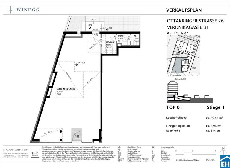 Büro zum Kauf - Erstbezug 420.100 € 1 Zimmer 89,5 m² Bürofläche Ottakringer Straße Wien 1170
