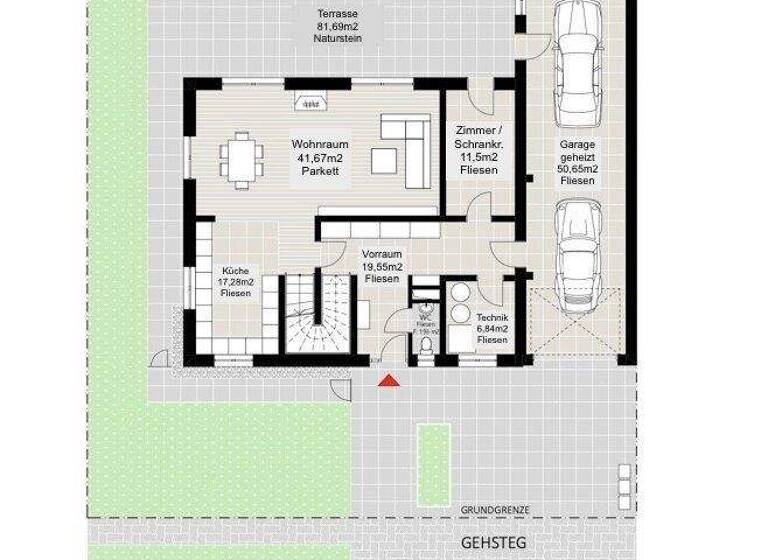 Villa zum Kauf - Erstbezug provisionsfrei 1.580.000 € 6,5 Zimmer 213 m² 1.080 m² Grundstück Gerichtswiese Gols 7122