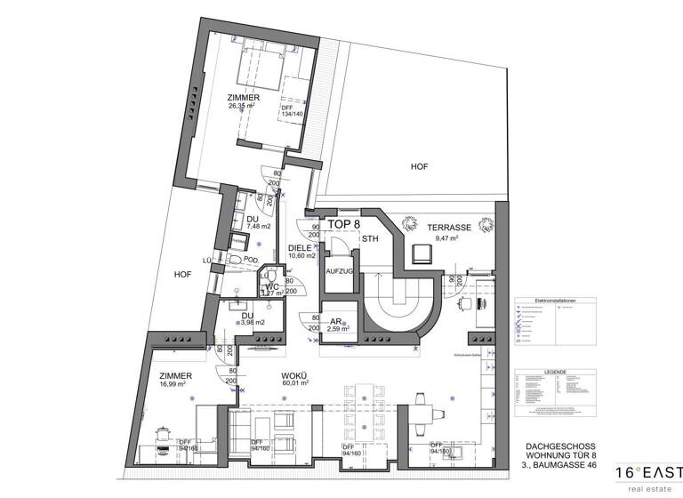Wohnung zum Kauf 960.000 € 3 Zimmer 129,3 m² 4. Geschoss Wien 1030