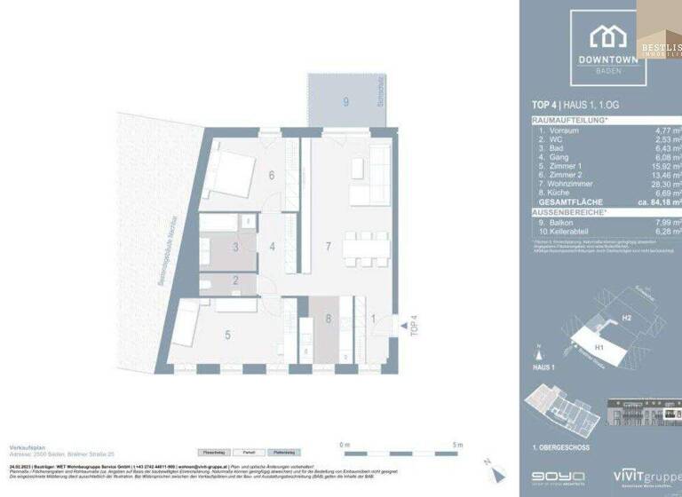 Wohnung zum Kauf - Erstbezug 475.000 € 3 Zimmer 84,2 m² 1. Geschoss Braitner Straße Baden 2500