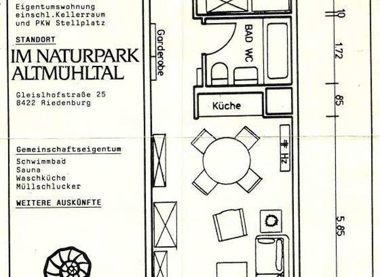 Wohnung zum Kauf 88.000 € 2 Zimmer 43,8 m² 5. Geschoss Gleislhofstraße 25 Riedenburg Riedenburg / Gleislhof 93339