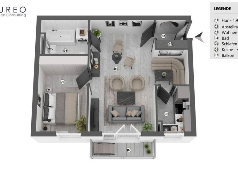 Wohnung zum Kauf 195.000 € 2 Zimmer 53 m² 4. Geschoss Innenstadt Fürth 90762