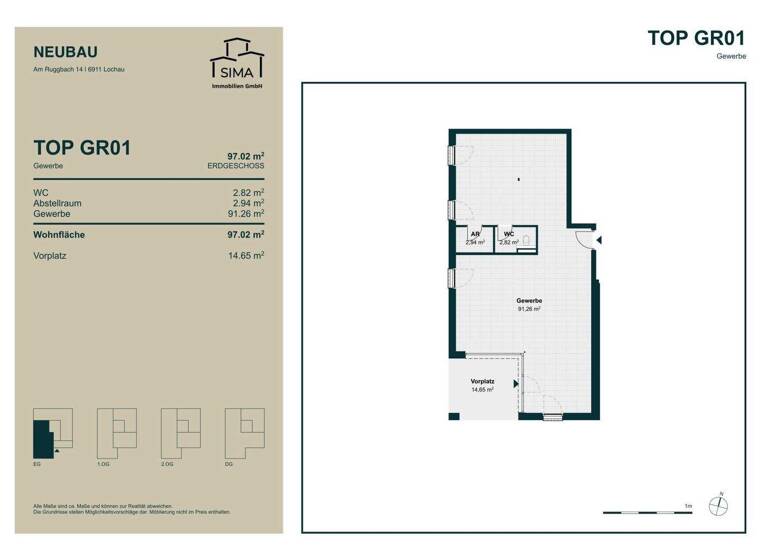 Büro zum Kauf - Erstbezug 530.000 € 1 Zimmer 91,3 m² Bürofläche Am Ruggbach Lochau 6911