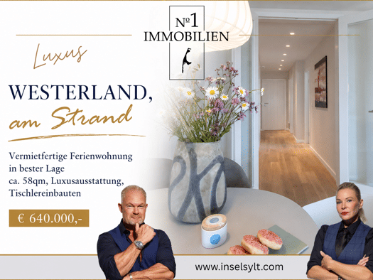 Wohnung zum Kauf 640.000 € 2 Zimmer 56 m² frei ab sofort Westerland Sylt 25980
