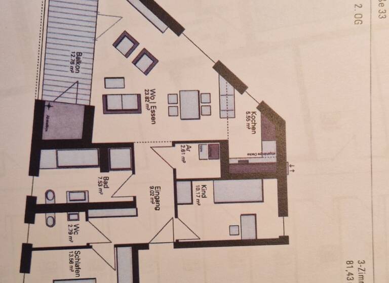 Wohnung zur Miete 1.100 € 3,5 Zimmer 81,4 m² Geschoss 2/4 frei ab 01.07.2026 Bahnhofstraße 33 Aalen 73430