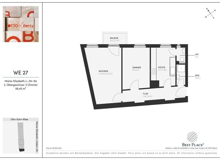 Wohnung zum Kauf provisionsfrei 230.000 € 2 Zimmer 56,5 m² 3. Geschoss Marie-Elisabeth-Lüders-Str. 9a Charlottenburg Berlin 10585