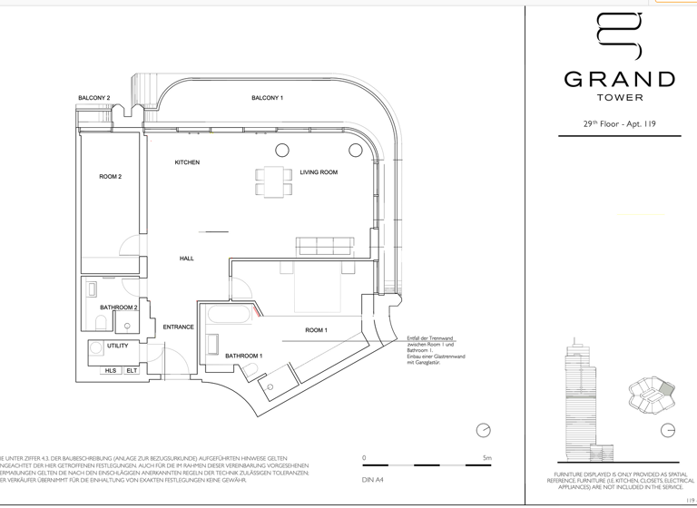 Wohnung zur Miete 3.390 € 3,5 Zimmer 110 m² 29. Geschoss frei ab 01.04.2026 Europa-Allee 2 Gallus Frankfurt am Main 60327