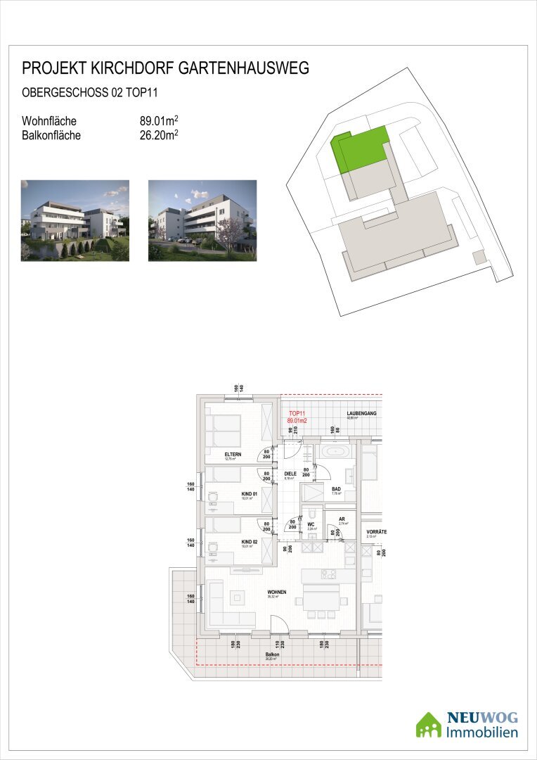 Wohnung zum Kauf 405.000 € 4 Zimmer 89 m²<br/>Wohnfläche 01.07.2026<br/>Verfügbarkeit Gartenhausweg Kirchdorf an der Krems 4560