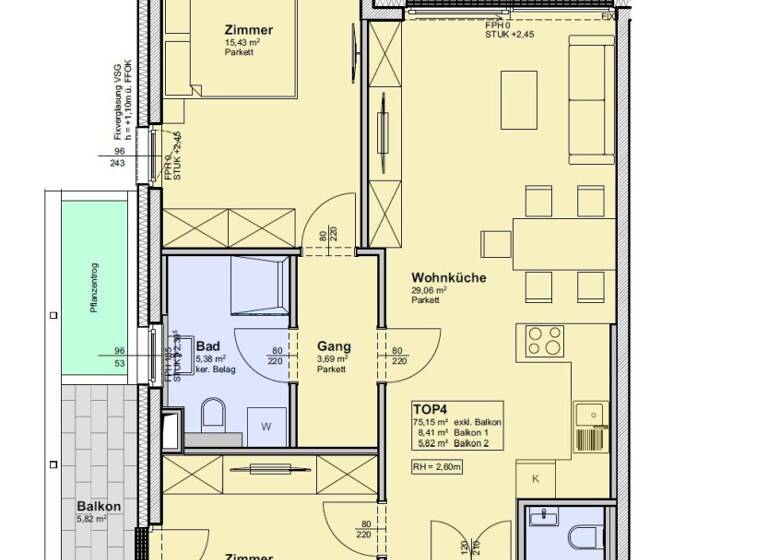 Terrassenwohnung zur Miete - Erstbezug 2.100 € 3 Zimmer 75 m² Franz Glaser Gasse 30 Wien 1170